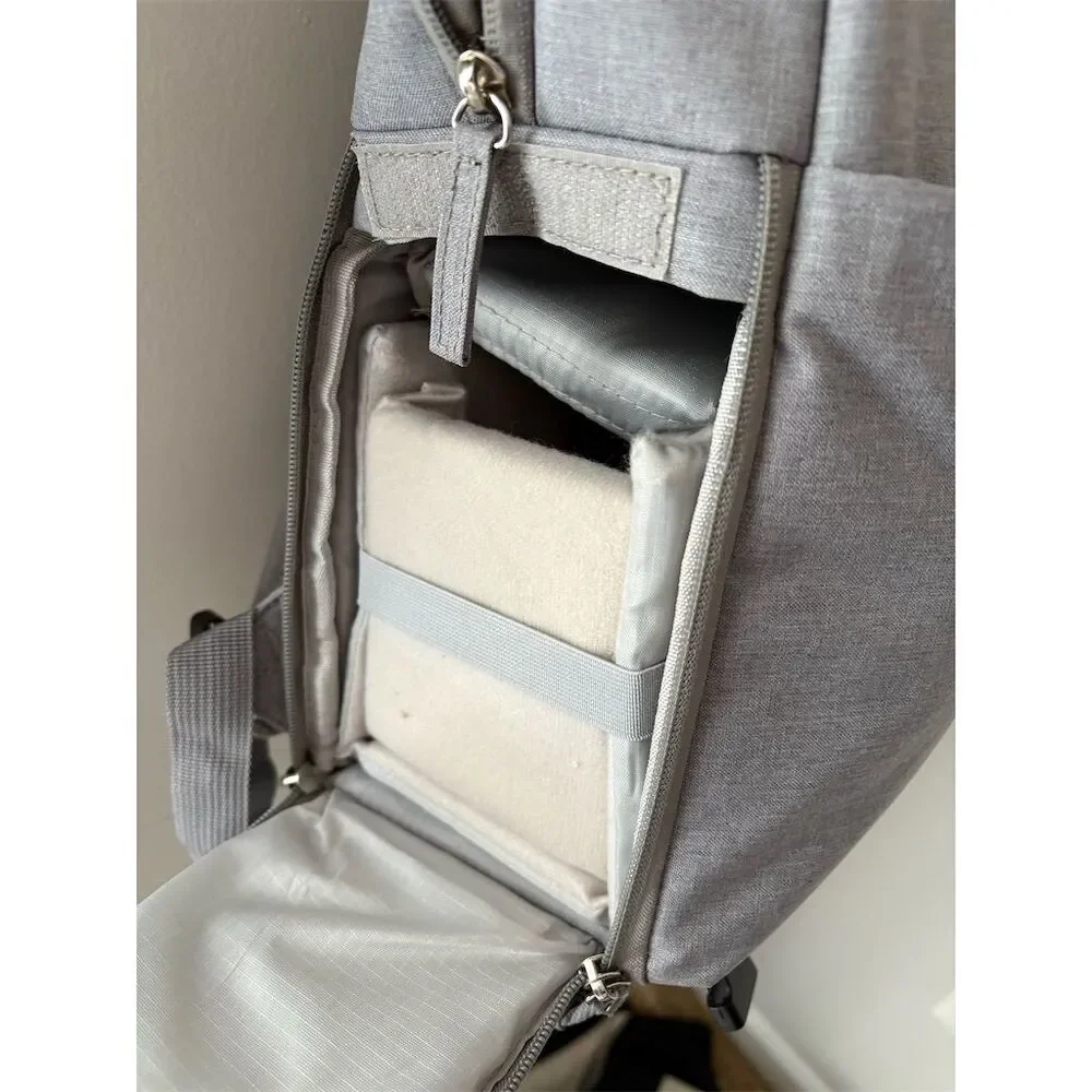 Beaspire Camera Backpack Gray with Compartments‎ & Secure Zippers